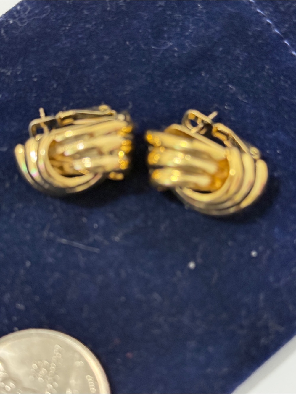 Vintage GIVENCHY Gold-Tone Knot Hoop Earrings - Women Jewelry - Picture 2 of 6